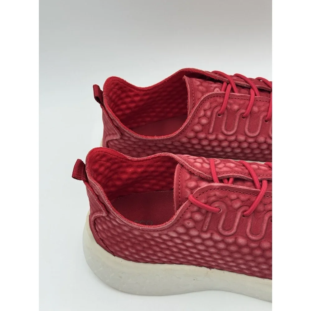 ECCO Therap Shoes Womens 41 Red Nubuck Honeycomb Chunky Platform Sneakers